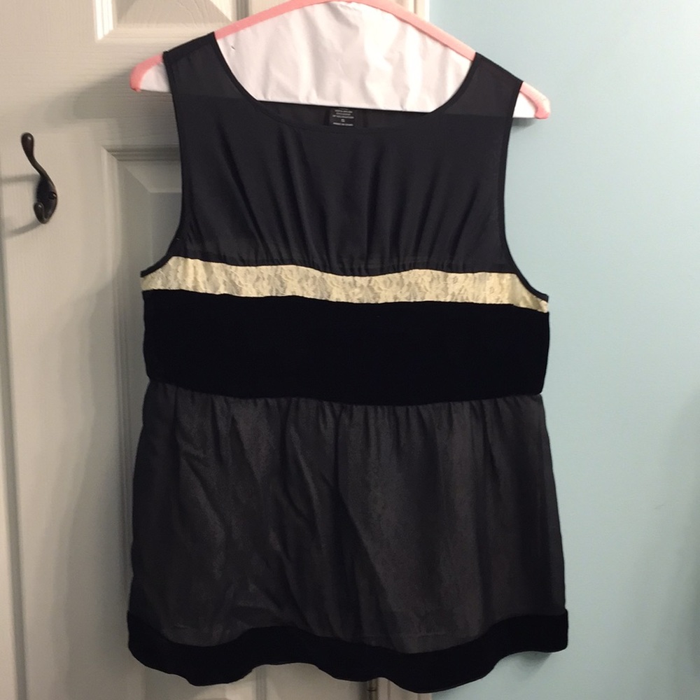 Victoria’s Secret velvet and lace tank. S